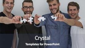  Presentation with puzzle pieces - Beautiful theme featuring image of the guys connecting backdrop and a  colored foreground