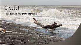  Presentation with new zealand - Slide set featuring image of the jade beach background and a light gray colored foreground