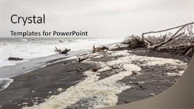  Presentation with new zealand - PPT theme consisting of image of the jade beach background and a white colored foreground