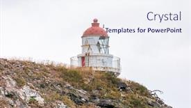  Presentation with supr new bike - Slides having image-of-the-lighthouse background and a sky blue colored foreground