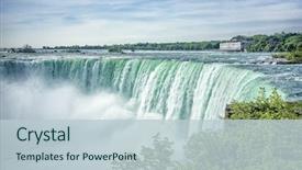  Presentation with fall - Beautiful PPT theme featuring image of the niagara falls backdrop and a lemonade colored foreground