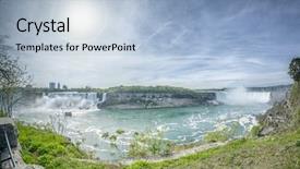  Presentation with canadian culture canada china national - Colorful presentation theme enhanced with image of the niagara falls backdrop and a light blue colored foreground