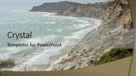  Presentation with ocean - Colorful presentation design enhanced with image of the ocean beach backdrop and a light gray colored foreground