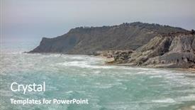  Presentation with ocean - Beautiful slide set featuring image of the ocean beach backdrop and a gray colored foreground