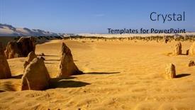  Presentation with western - Presentation design enhanced with image-of-the-pinnacles-sand background and a light blue colored foreground