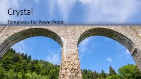  Presentation with forest bridge - Slide set consisting of image of the ravenna bridge background and a light blue colored foreground