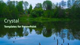  Presentation with banking bank vault door - Slides consisting of image-of-the-river-bank background and a tawny brown colored foreground