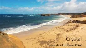  Presentation with rough - PPT theme having image-of-the-rough-coast background and a yellow colored foreground