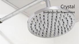  Presentation with cartoon shower and clean - Amazing slides having image of the shower-bath backdrop and a light gray colored foreground