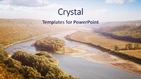  Presentation with river flowing - Presentation theme featuring image of the sinuous river background and a  colored foreground