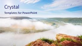  Presentation with river flowing - Amazing presentation theme having image of the sinuous river backdrop and a sky blue colored foreground