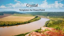  Presentation with river flowing - Colorful slides enhanced with image of the sinuous river backdrop and a  colored foreground