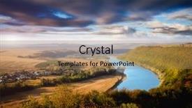  Presentation with river flowing - Slides enhanced with image of the sinuous river background and a coral colored foreground