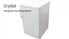  Presentation with refrigerator - Theme having frozen foods freezer full - image of the small dark background and a white colored foreground