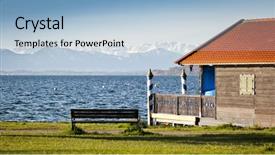  Presentation with bavaria - Slide deck enhanced with image of the starnberg lake in bavaria germany - tutzing background and a light blue colored foreground