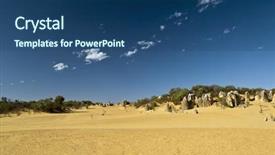  Presentation with landscape desert - Slide set featuring image of the strange desert background and a ocean colored foreground