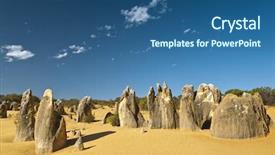  Presentation with landscape desert - PPT theme enhanced with image of the strange desert background and a ocean colored foreground