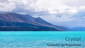  Presentation with new zealand - PPT theme enhanced with image of the turquoise lake tekapo in new zealand background and a teal colored foreground