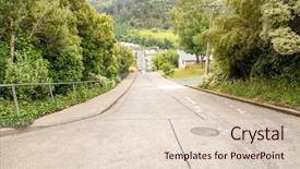  Presentation with haulage road in mining - Slide deck having image of the very steep background and a lemonade colored foreground