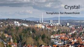  Presentation with waste water treatment plant - Presentation design consisting of image of the waste incineration background and a light gray colored foreground