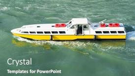  Presentation with bus - Amazing slide set having image of the water bus in venice italy backdrop and a ocean colored foreground