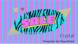  Presentation with pink black - Presentation theme enhanced with image-of-the-word-sale background and a light blue colored foreground