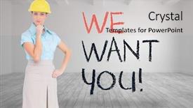  Presentation with composite mansory - Cool new slides with image of thoughtful attractive architect backdrop and a  colored foreground