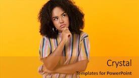  Presentation with africas cute - Theme enhanced with image of thoughtful young african background and a  colored foreground