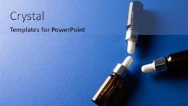  Presentation with sustainability - PPT theme having image-of-three-bottles background and a light blue colored foreground