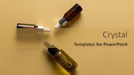  Presentation with sustainability - Presentation enhanced with image-of-three-bottles background and a yellow colored foreground