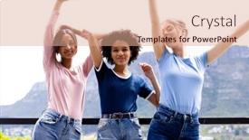  Presentation with diverse women - Theme enhanced with image-of-three-diverse-women background and a coral colored foreground