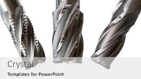  Presentation with end of life vehicle - Cool new PPT layouts with image of three end mills backdrop and a light gray colored foreground