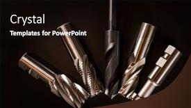  Presentation with drill - Slide deck enhanced with image of three end mills background and a black colored foreground