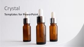  Presentation with sustainability - PPT theme consisting of image-of-three-glass-bottles background and a white colored foreground