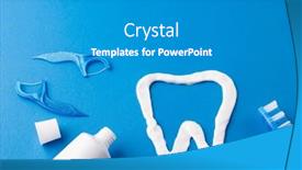  Presentation with toothpaste - PPT theme with image-of-toothbrush-toothpaste-strings background and a teal colored foreground