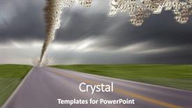  Presentation with tornado - Colorful slide set enhanced with image of tornado with dollar backdrop and a gray colored foreground