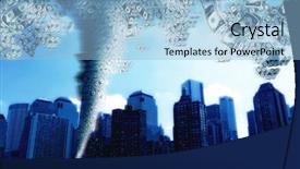  Presentation with tornado - Amazing PPT theme having image of tornado with dollar backdrop and a light blue colored foreground