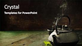  Presentation with teapot - Presentation design consisting of image of traditional eastern teapot background and a black colored foreground