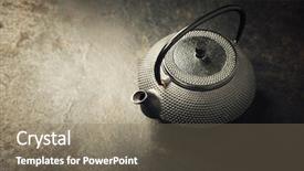  Presentation with teapot - Amazing presentation design having image of traditional eastern teapot backdrop and a gray colored foreground