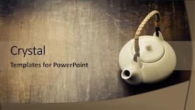  Presentation with teapot - Slides with image of traditional eastern teapot background and a coral colored foreground
