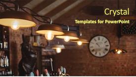  Presentation with lamps - Presentation theme enhanced with image-of-traditional-pub background and a wine colored foreground