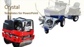  Presentation with traffic - Colorful slide deck enhanced with asphalt construction equipments - image of traffic lane markings backdrop and a cream colored foreground