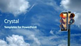  Presentation with stop light - Amazing presentation theme having image of traffic lights while backdrop and a ocean colored foreground