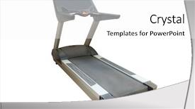  Presentation with treadmill - Cool new slide deck with small green gourd family sprout backdrop and a dark gray colored foreground