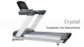  Presentation with treadmill - Presentation enhanced with image of treadmill isolated under the white background background and a white colored foreground