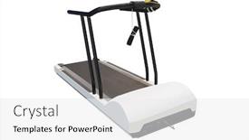  Presentation with treadmill - Presentation design with image of treadmill under the white background background and a white colored foreground