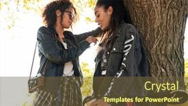 Presentation with african american girls - Beautiful presentation featuring image-of-two-attractive-african backdrop and a tawny brown colored foreground