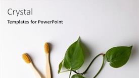  Presentation with eco plastic - Theme consisting of image-of-two-eco-toothbrushes background and a white colored foreground