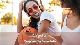  Presentation with african american girls - Presentation theme having image-of-two-joyful-african background and a red colored foreground