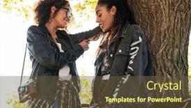  Presentation with african american girls - Colorful PPT theme enhanced with image-of-two-lovely-african backdrop and a tawny brown colored foreground